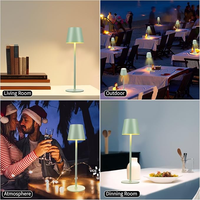 BGFHome Cordless Table Lamp LED Desk lamp,5000mAh Rechargeable Touch Night Light Wireless Minimalist Design for/Restaurant/Bedroom/Bars/Outdoor Party/Camping/Coffee Shop 2Pack