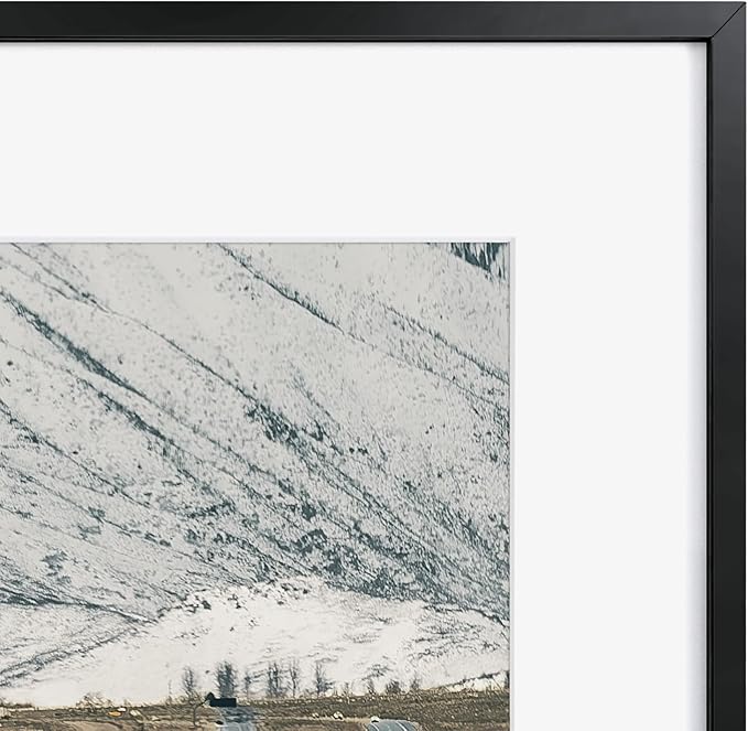 Metal Picture Frame - Black Aluminum Picture Frames with Real Glass, Wall Mounting Horizontally or Vertically, Simple and Elegant Decor for Wall Gallery Poster Photo 11x6 Frames, Black