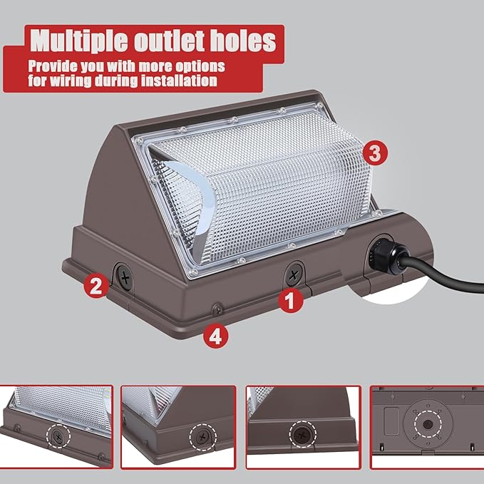 120W LED Wall Pack Lights, Extremely Bright Commercial Outdoor Wallpack, 5000K Daylight IP65 Waterproof Wall Light Exterior Security Lighting for Garage Backyard Parking Lot 