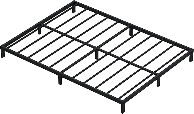 7 Inch Full Size Bed Frame Heavy Duty Low Profile Metal Platform No Box Spring Needed Mattress Foundation, Easy to Assembly, Noise Free, Black
