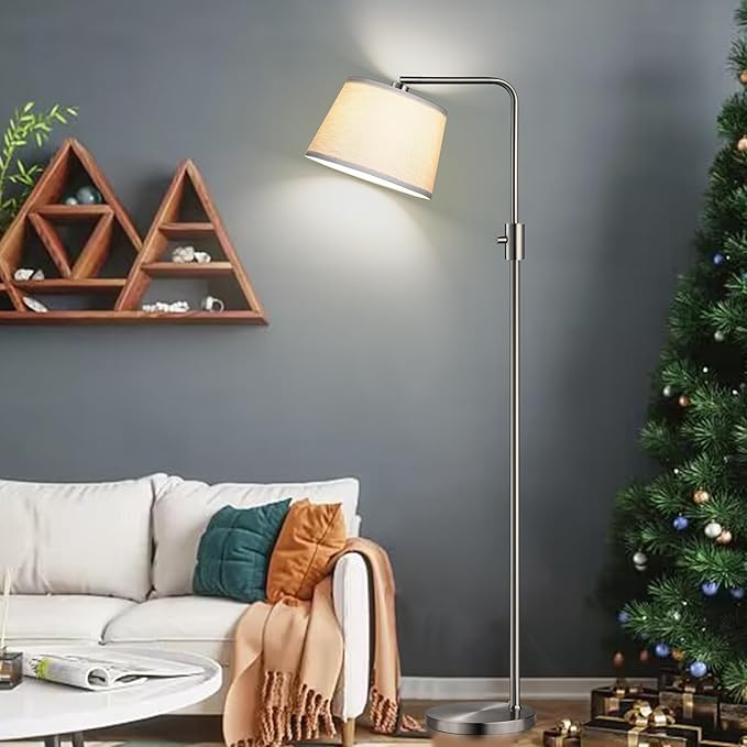 【Upgraded】 Dimmable 1000 Lumens LED Edison Bulb Included, Brushed Nickel Arc Floor Lamps Modern Standing Lamp Tall Lamps for Living Room Bedroom