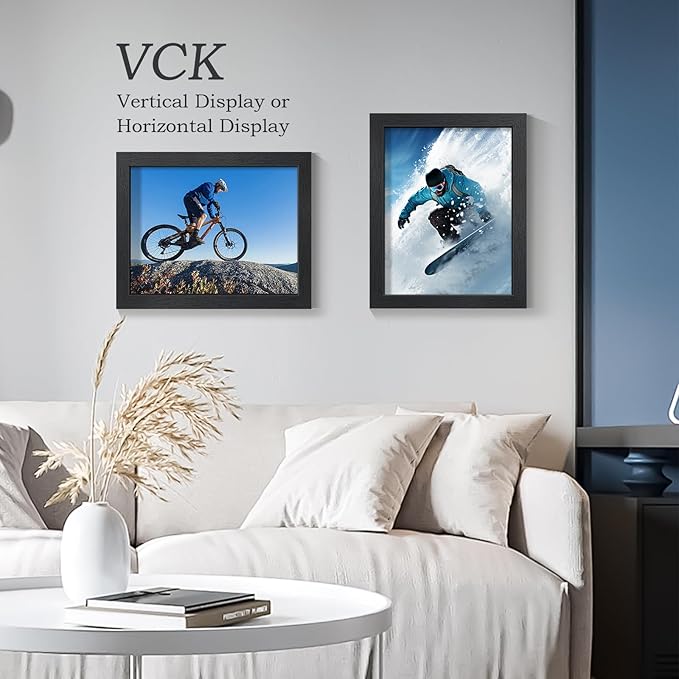 VCK 11x14 Picture Frame, Black Wood 14 x 11 Diploma Document Frames, Home or Gallery Wall Hanging, 1 Pack