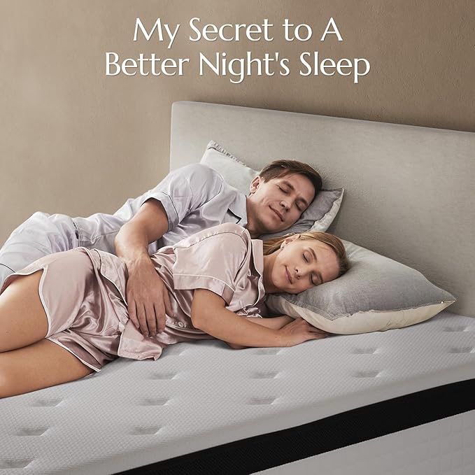 King Size Mattress 12 Inch Deluxe Hybrid Mattresses Without Fiberglass, Medium Firm with Cooling Gel Memory Foam and Pocket Coil for Pressure Relief, Motion Isolation, Edge Support, CertiPUR-US