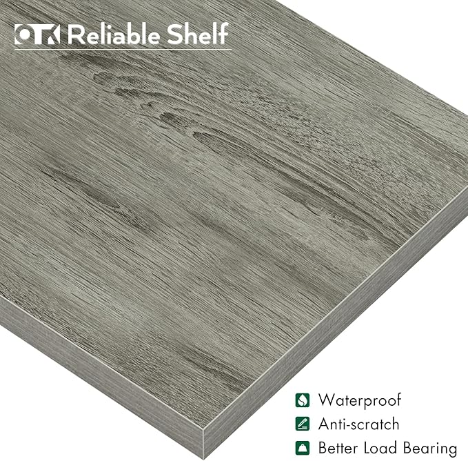 OTK 5 Tier Bookshelf, Tall Bookcase, Office Shelf Storage Organizer, Modern Book Shelf for Living Room, Bedroom, and Home Office, Grey