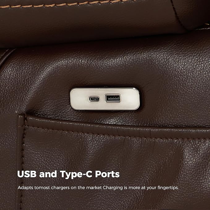 DYNOX Tall Man Lay Flat Chair Large Power Lift Recliner Dual Motor Lift Chairs Recliners for Elderly,Seat Heating,USB/Type-C Charging(Brown, Faux Leather)