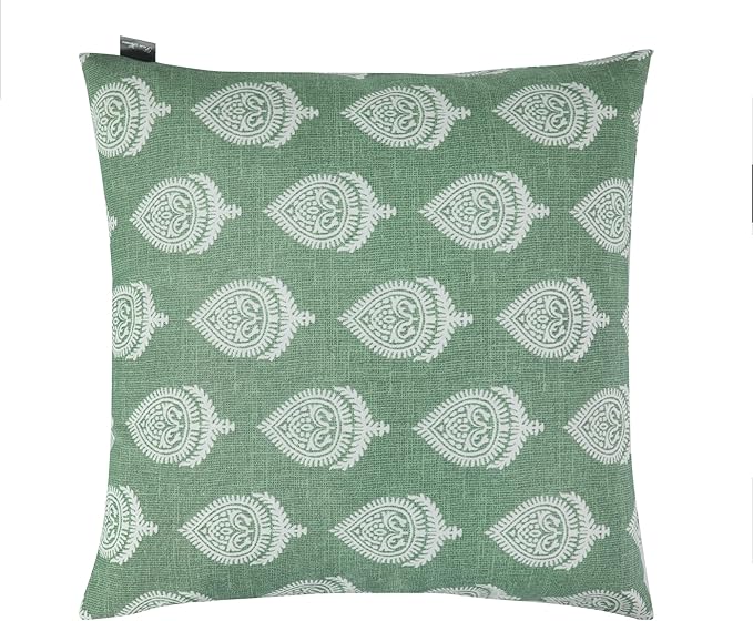 FUNHOME Outdoor Indoor Throw Pillows 18”x18”, Set of 2 Decorative Throw Pillows with Inserts, All Weather Water-Repellent Square Pillows for Bed, Couch, Sofa and Patio Furniture -Fair Green