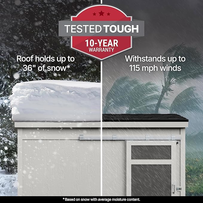 Handy Home Products Cambria 10x4 Outdoor Wood Storage Shed with Full Floor System- Does not Include Paint or Roofing Shingles