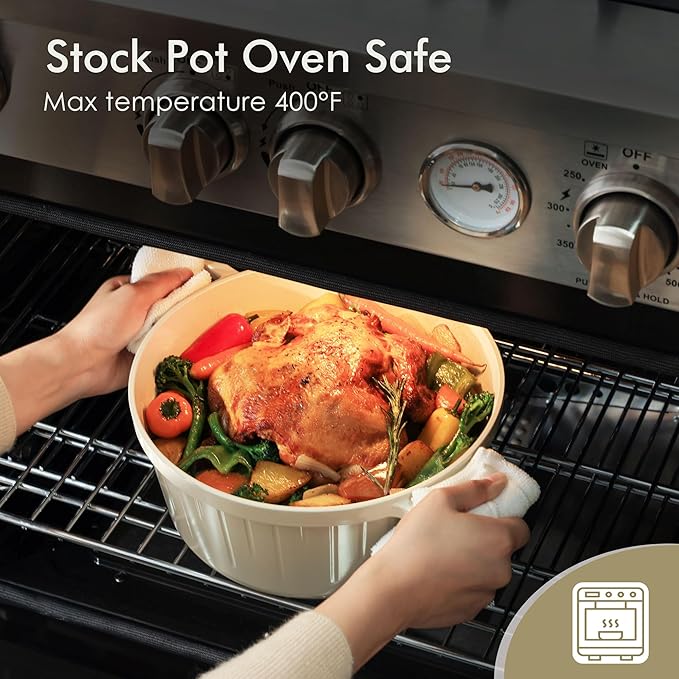 SENSARTE Ceramic Cookware Set Non-toxic 14 Pcs, Nonstick Pots and Pans Set, Dishwasher Safe Induction Cookware, Healthy Kitchen Cooking Set w/Die-cast Lids, PFOA/PFAS/PTFE Free