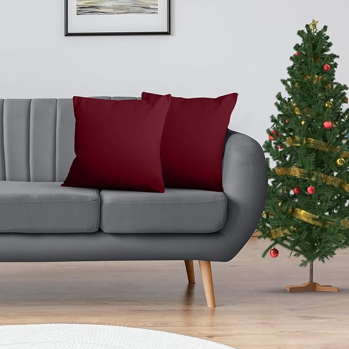 Utopia Bedding Throw Pillows Insert (Pack of 2, Wine Red) - 18 x 18 Inches Bed and Couch Pillows - Indoor Decorative Pillow