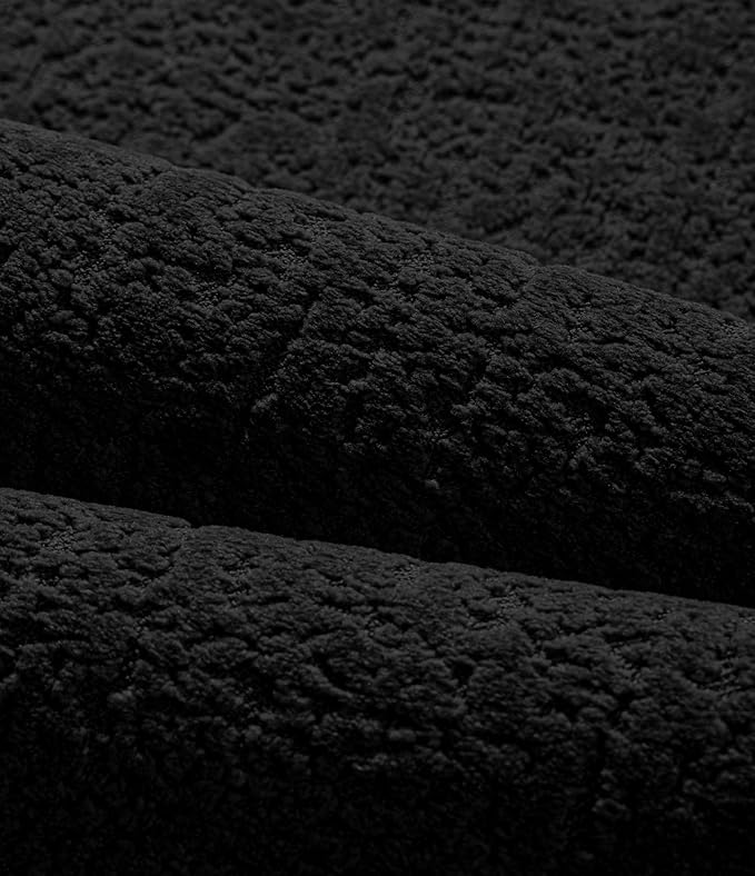 chakme Bathroom Rug Sets 2 Piece, Ultra Thin Bath Mat Quick Dry Bath Mat, Absorbent Bath Mat for Bathroom Non Slip Machine Washable, (Black)