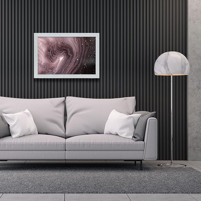 VCK 20x30 Poster Frame - Wooden White Picture Frames with Plexiglass, Natural Woodgrain Wall Gallery photo frames