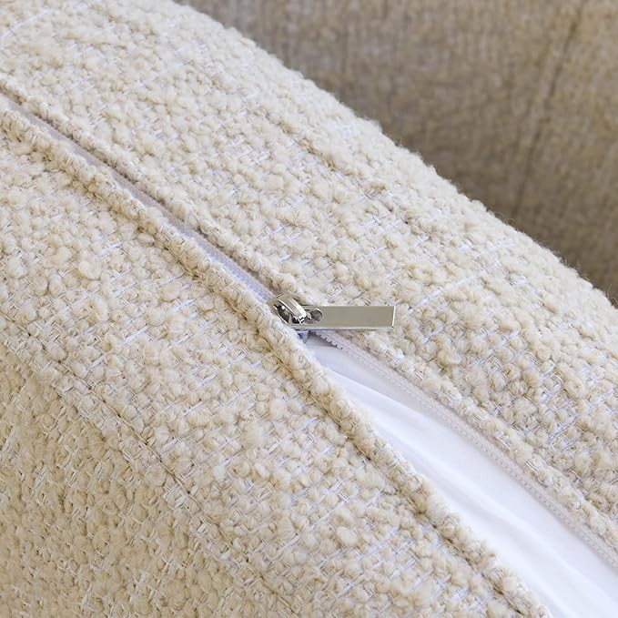 CHITA Swivel Barrel Chair, Modern Comfy FSC Certified Upholstered Faux Leather Accent Chair for Living Room, Fully Assembled, Oatmeal