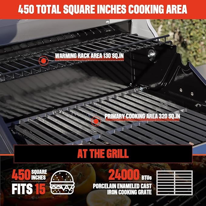 Monument Grills 2-Burner Stainless Steel Liquid Propane Gas Grill, Two Foldable Shelves Patio Garden Barbecue Grill with Clearview® Lid, Knob Control, Mesa200S with BBQ Cover