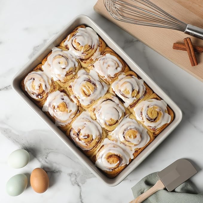 Martha Stewart Gallen 13 x 9 Inch Rectangular Nonstick Carbon Steel Cake/Baking Pan- Cool Grey