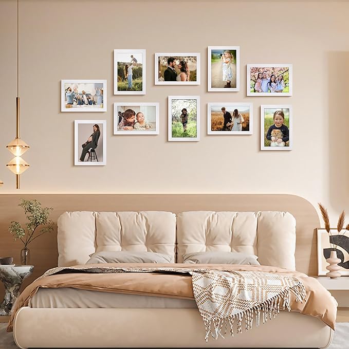 FIXSMITH 4x6 Picture Frame Set of 2, Photo Frame 4x6 with HD Plexiglass, White Picture Frames Collage for Tabletop or Wall Display