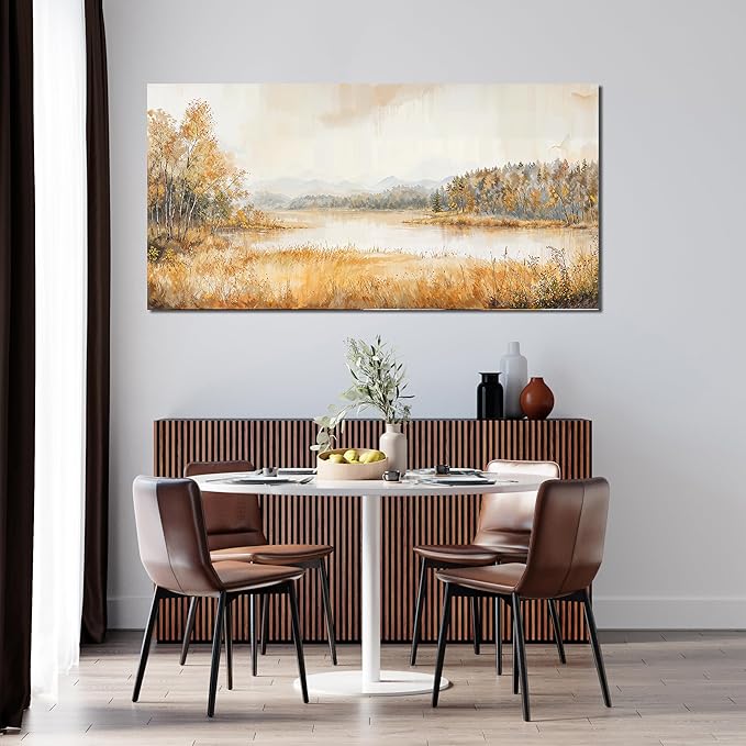 KUPTEU Canvas Wall Art Decor Wall Art Pictures for Living Room Coastal Landscape Art Prints Art Work for Wall Decor Lakeside Wall Decorations Artwork for Walls Bedroom Home Aesthetic Decor 20"X40"