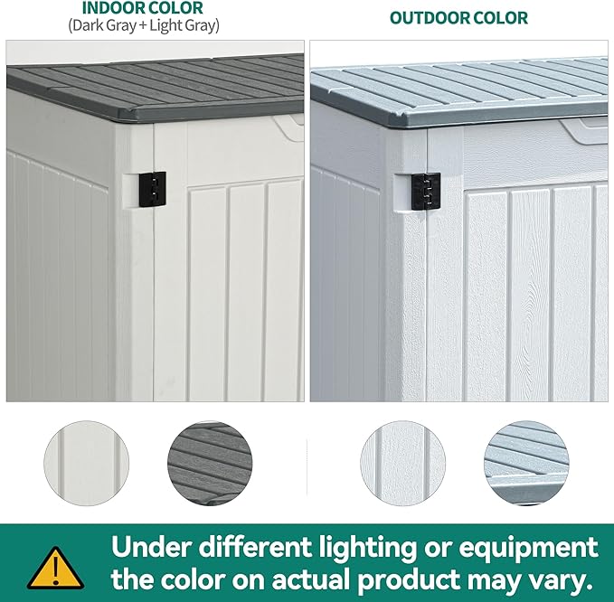 YITAHOME Extra Large Outdoor Horizontal Storage Shed, 4.5x4ft Resin Tool Sheds w/o Shelf, Easy to Assemble Waterproof Storage for Trash Cans, Garden Tools, Lawn Mower, Lockable, Light Gray