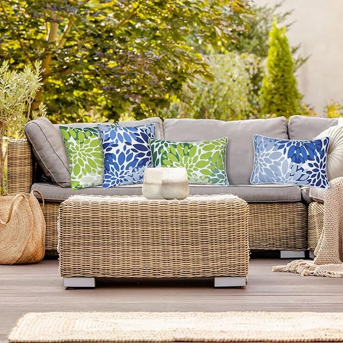 Outdoor Throw Pillows - Decorative Pillows with Insert Included Set of 2 Outdoor Pillows for Patio Furniture 18x18 Inch