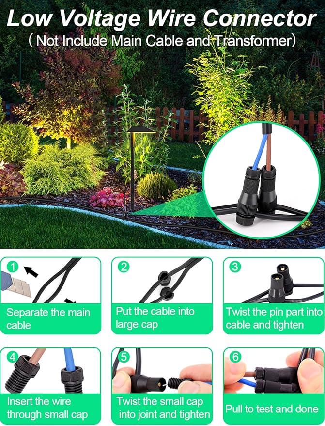 5W RGBW Low Voltage Landscape Lights LED Pathway Lights with Connectors,IP66 Waterproof Color Changing Landscape Lighting 12-24V Landscape Path Light for Walkway Garden Yard Lawn (12Pack)