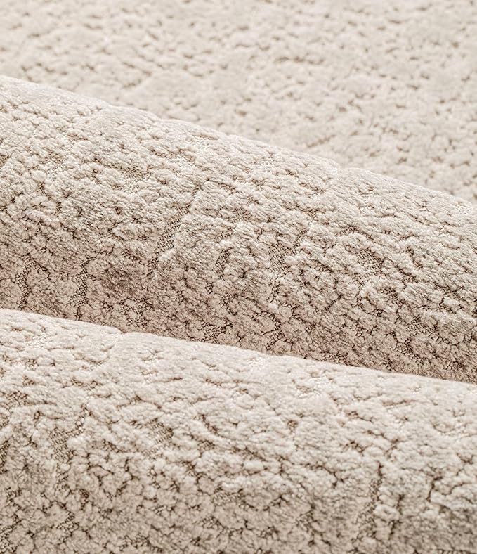 chakme Bathroom Rug Sets 3 Piece, Ultra Thin Bath Mat Quick Dry Bath Mat, Absorbent Bath Mat for Bathroom Non Slip Machine Washable, (Light Beige)