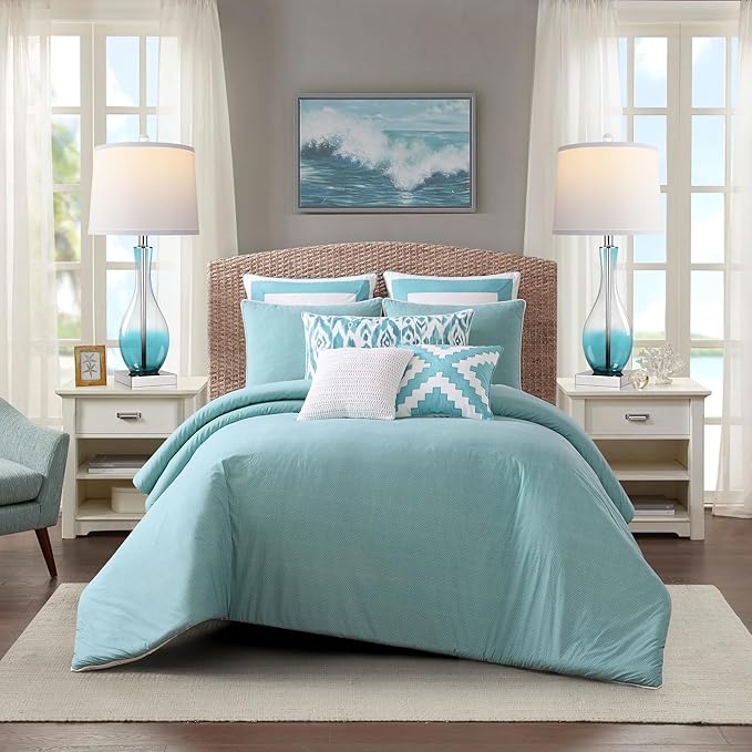 WIHTU Table Lamps Set of 2 with Touch Control, 27" Bedside Desk Lamps for Nightstand Decorations, 3-Way Dimmable Modern Glass Table lamp with USB C and A Charging Ports, Blue (LED Bulbs Included)