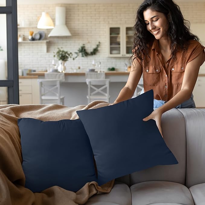 Utopia Bedding Throw Pillows Insert (Pack of 2, Navy) - 24 x 24 Inches Bed and Couch Pillows - Indoor Decorative Pillow