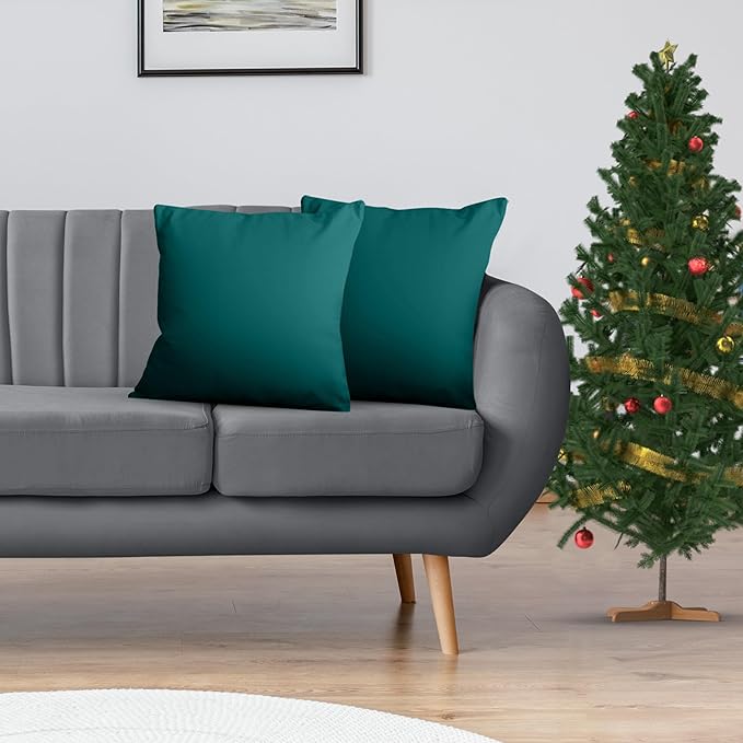 Utopia Bedding Throw Pillows Insert (Pack of 2, Dark Teal) - 18 x 18 Inches Bed and Couch Pillows - Indoor Decorative Pillow