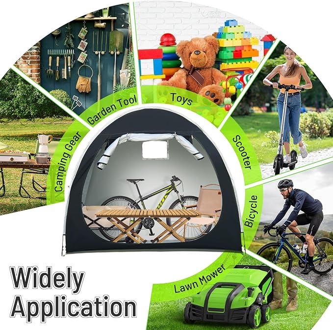 Bike Storage Shed Tent for 2-3 Bikes, 210D Oxford Thick Waterproof Bicycle Shed Tent, Bike Cover Shelter for Motorcycle,Garden Tool etc, Bike Tent/Bike Shed - S