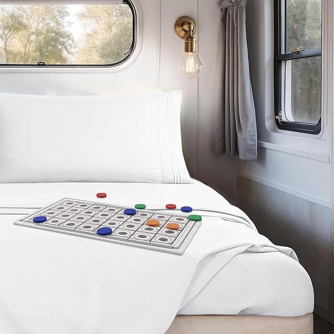 Clara Clark Bed Sheets, Premier 1800 Series 4 Piece RV Queen Sheet Set, Luxury Soft Sheets for RV Bunks, Short Queen - White