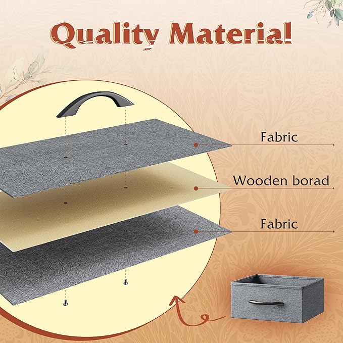 TV Stand Dresser with LED Lights & Power Outlets, Entertainment Center for 50" Inch TV, 5 Drawers TV Stand for Bedroom Dresser with Shelves for Living Room, Sturdy Metal Frame, Grey