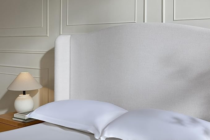 GDFStudio Tall Headboard Upholstered Bed,Queen Size Platform Bed Frame with Headboard Wingback,54" High No Box Spring Needed Easy Assembly Minimalist Designs Premium Textured Canvas Chenille