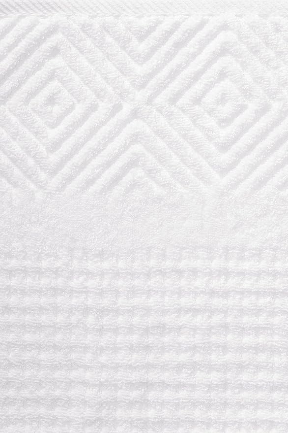 Texere 100% Organic Cotton Jacquard 650 GSM Premium Bath Towel Sets - Extra Absorbent Quick Dry and Plush (Cable, Estate Blue, 2 Bath & 2 Hand Towels)