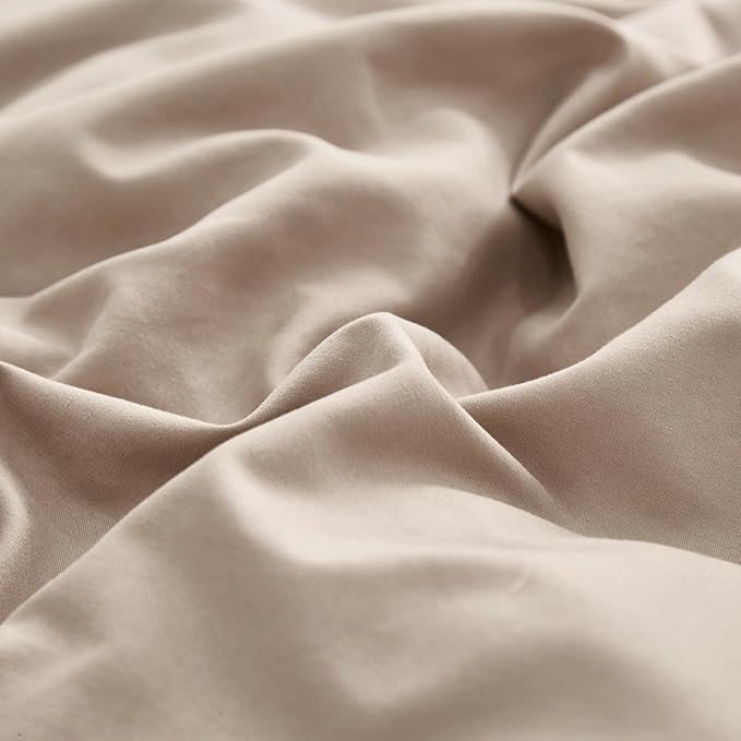 CLOTHKNOW Khaki King Size Comforter Set Taupe Bedding Comforter Sets Coffee Beige Bedding Sets Soft Tan Comforter Sets King