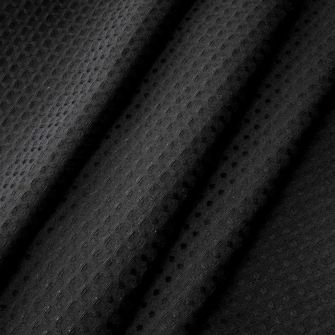 River Dream Heavyweight No Hooks Required Dotted Waffle Weave Shower Curtain with Snap in Liner -Extra Long 71W x 86H,Hotel Grade,Spa Like Bath Curtain,Black