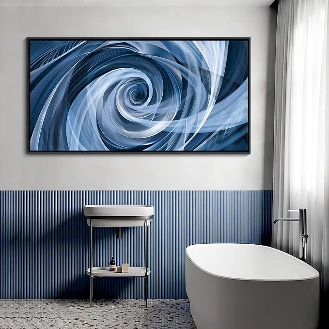 YDYSUNE Abstract art painting blue pictures wall decor white background modern artwork decoration living room bedroom kitchen 29x58inches