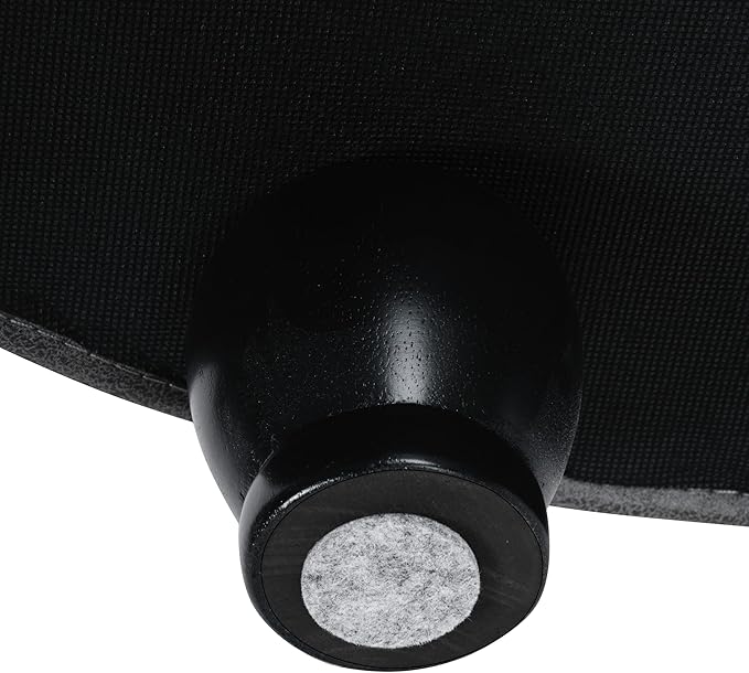 Homepop Home Decor |Button Tufted Faux Leather Round Storage Ottoman | Ottoman with Storage for Living Room & Bedroom (Gray)