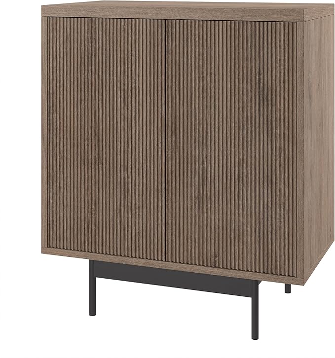 Henn&Hart 28" Wide Rectangular Accent Cabinet in Weathered Gray, for Home, Living Room, Bedroom, Entertainment Room, Office