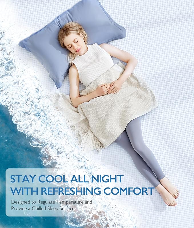 SINWEEK 3 Inch King Cooling Memory Foam Mattress Topper for Pressure Relief, Thick Bed Mattress Pad with Cooling Soft Cover and Adjustable Straps, CertiPUR-US Certified