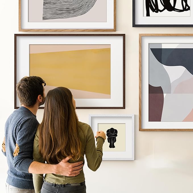 Axeman 16x20 Picture Frame with Mat for 11x14, Solid Oak Wood Poster Frame with Tempered Glass for Home Decor, Wooden 16x20inch Photo Frame for Art Photo and Prints, Wall Hook Included, Natural