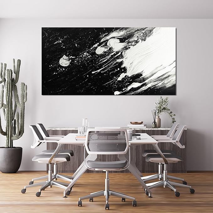 Canvas Wall Art Decor Modern Large Black and White Wall Art Prints Large Wall Art for Living Room Abstract Black Art Abstract Canvas Art Wall Decor Artwork for Walls Home Office Decor 29" X 58"