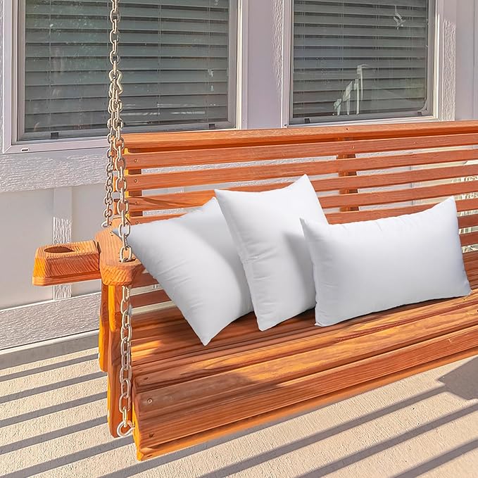 Pack of 2 12x20 Outdoor Pillow Inserts, Water Resistant Throw Pillow Inserts, Outdoor Lumbar Pillow for Patio, Furniture, Sofa, Bed, Living Room, Garden Decorative Waterproof Pillow Inserts