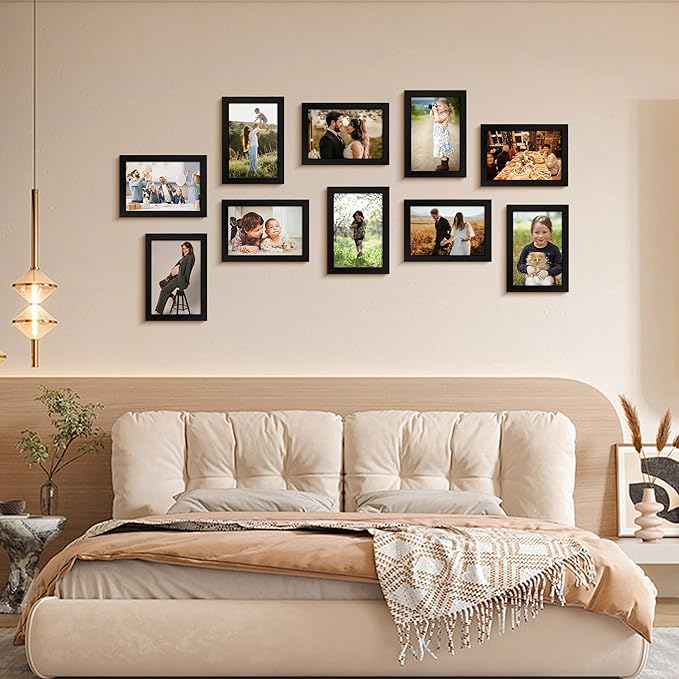 FIXSMITH 4x6 Picture Frame Set of 2, 4x6 Photo Frames with HD Plexiglass for Wall Hanging or Tabletop Display, Black