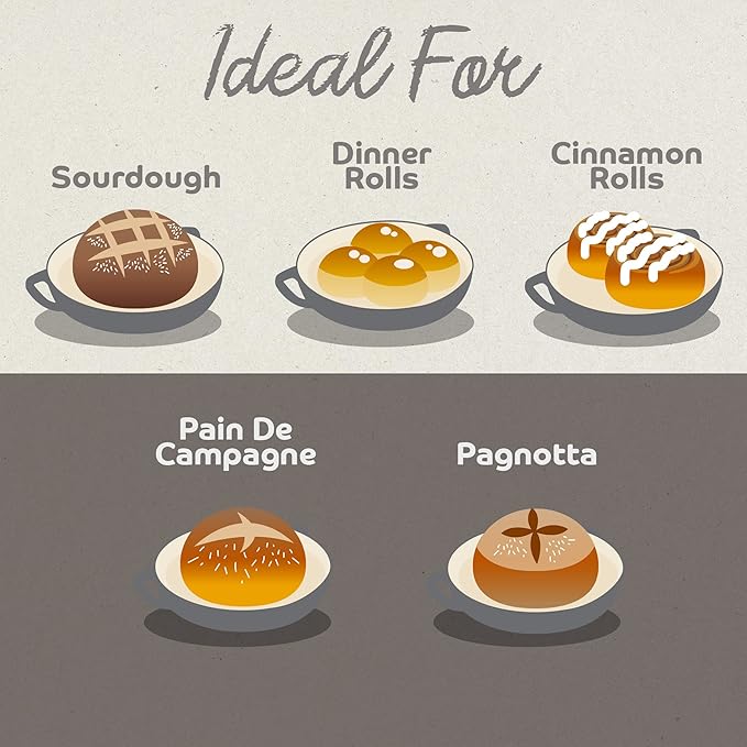 Enameled Cast Iron Bread Pan with Lid, 11” Grigio Scuro (Gray) Bread Oven Cast Iron Sourdough Baking Pan, Dutch Oven for Bread - Segretto Cookware