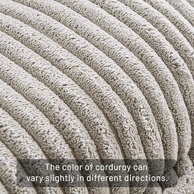 Furniliving Modern Living Room Chair, Swivel Accent Chair for Living Room Desk Chair with Arms Bedroom Chair with Headrest Sofa Chair Side Chair with Pillow Armchair,Corduroy, Grey