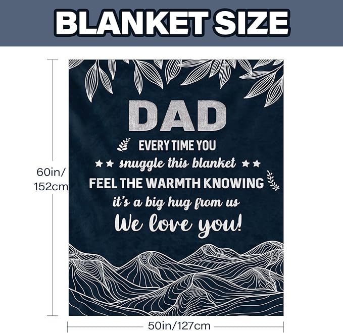 Birthday Gifts for Dad from Daughter Son, Dad Blanket Gifts from Daughter, Gift for Fathers Day, Father Throw Blanket for Sofa Couch Bed, Men Gifts Ideas 50"X60"