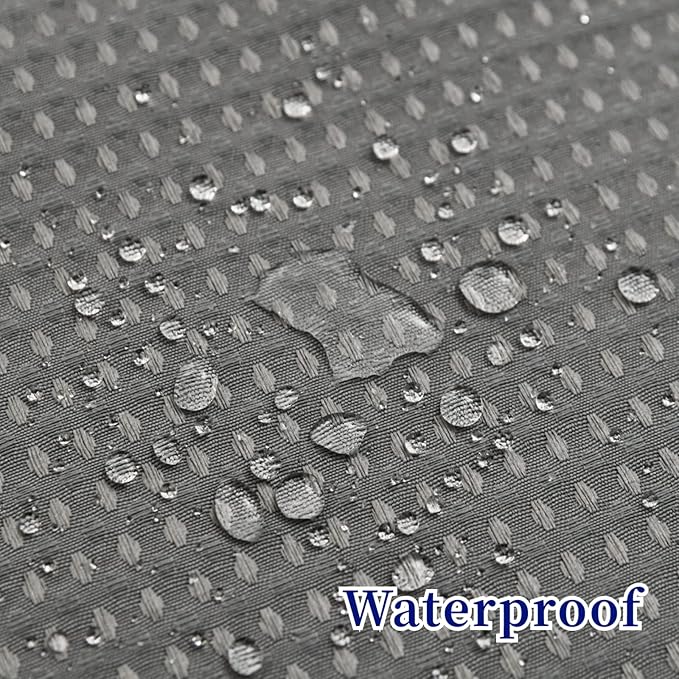 No Hooks Required Waffle Weave Shower Curtain with Snap in Liner-Hotel Grade Waterproof & Mesh Top Window Spa Like Bath Curtain Machine Washable Heavy Duty 71Wx74L(Grey)