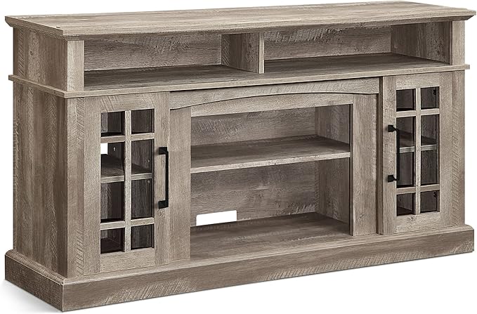 BELLEZE Traditional 58 Inch Rustic Wood TV Stand & Media Entertainment Center Console Table for TVs up to 65 Inches with Open Storage Shelves & Cabinets - Astorga (Ashland Pine)