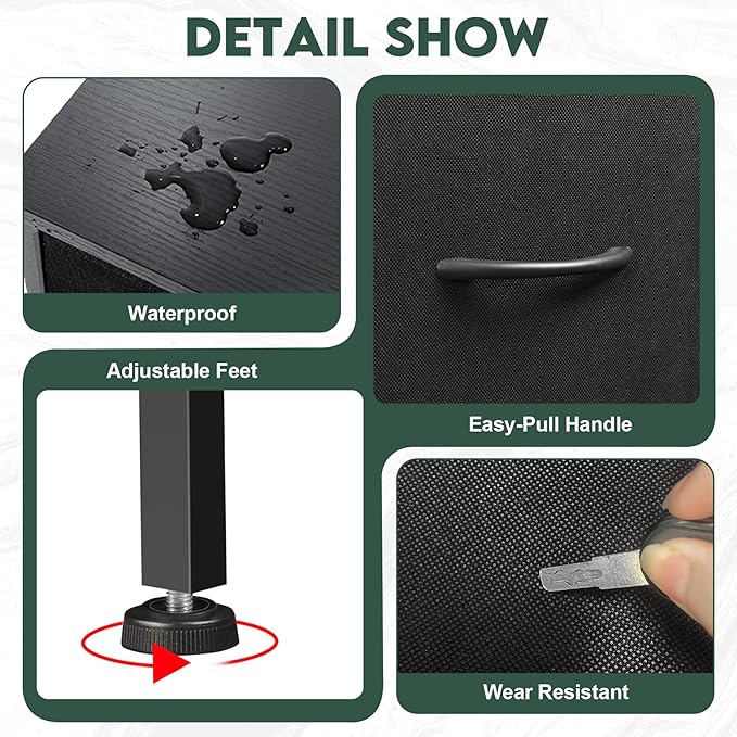 Dresser for Bedroom with 7 Drawers, Chest of Drawers, Storage Drawers Organizer Unit, Black Wide Fabric Dresser with Fabric Bins for Closet, Living Room, Entryway (Charcoal Black)