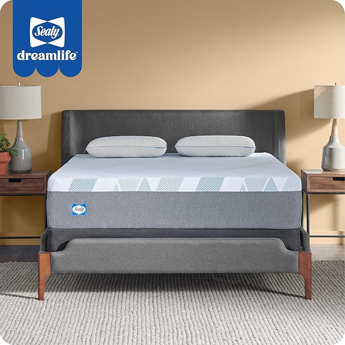 Sealy Dreamlife 12" Foam Mattress-in-a-Box, Queen, SealyComfort Gel Memory Foam, SealySupport Transition Foam, Surface-Guard Technology