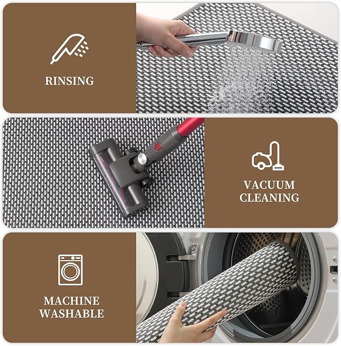 RESARE Non Slip Bath Mat - Machine Washable Bathroom Rugs, Super Absorbent Bath Mat Quick Dry Bathroom Mat, Bath Rugs Ultra Soft Rugs for Bathroom Floor, 20"x32" Dark Grey
